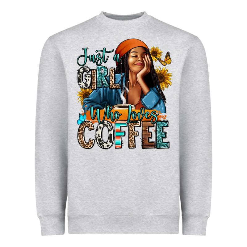 Just A Girl Who Loves Coffee Heavyweight Sweatshirt by RanaPortraitStore | Teevron