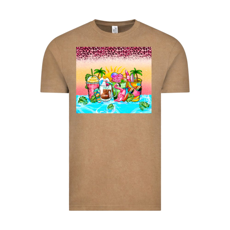 Beach Summer Coffee Cups Vintage Tee by Zillion Design Studio | Teevron