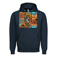 Navy leopard cross sunflower Zipper Hoodie - JahusDesignShop