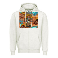 Oatmeal Heather leopard cross sunflower Zipper Hoodie - JahusDesignShop
