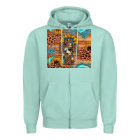 Seafoam leopard cross sunflower Zipper Hoodie - JahusDesignShop