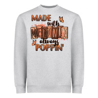 Heather Grey Made with melanin always poppin' Heavyweight Sweatshirt - RanaPortraitStore