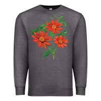 Charcoal Heather tithonia fiesta del sol sunflower Premium Sweatshirt - LillyAllenDesigns