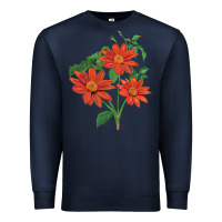 Navy tithonia fiesta del sol sunflower Premium Sweatshirt - LillyAllenDesigns