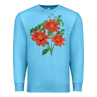 Ocean Blue tithonia fiesta del sol sunflower Premium Sweatshirt - LillyAllenDesigns