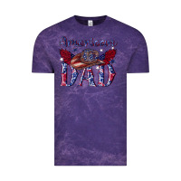Cloud Purple American dad with cowboy Vintage Tee - texasbilliewilder