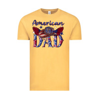 Vintage Mustard American dad with cowboy Vintage Tee - texasbilliewilder
