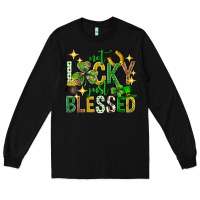 Black Not lucky just blessed st. patricks day Long Sleeve Tee - Neo Western