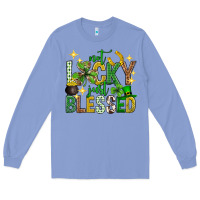 Colony Blue Not lucky just blessed st. patricks day Long Sleeve Tee - Neo Western