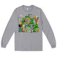 Heather Grey Not lucky just blessed st. patricks day Long Sleeve Tee - Neo Western