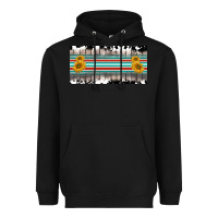 Black western cowhide serape sunflower mama license plate Heavyweight Hoodie - BarkalooDesign