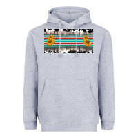 Heather Grey western cowhide serape sunflower mama license plate Heavyweight Hoodie - BarkalooDesign