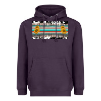 Plum western cowhide serape sunflower mama license plate Heavyweight Hoodie - BarkalooDesign