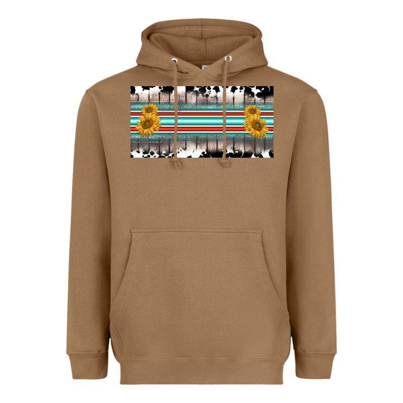 Western Cowhide Serape Sunflower Mama License Plate Heavyweight Hoodie by BarkalooDesign | Teevron