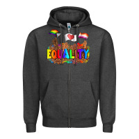 Charcoal Heather equality pride flags Zipper Hoodie - AdoDesignShop