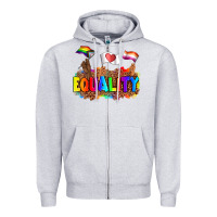 Heather Grey equality pride flags Zipper Hoodie - AdoDesignShop