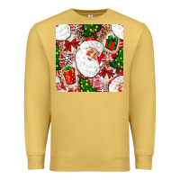 Antique Gold Christmas Santa Claus and gift box Premium Sweatshirt - NancyCooperArtShop