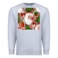 Heather Grey Christmas Santa Claus and gift box Premium Sweatshirt - NancyCooperArtShop