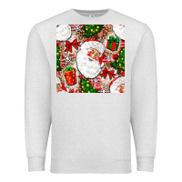 Oatmeal Heather Christmas Santa Claus and gift box Premium Sweatshirt - NancyCooperArtShop