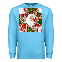 Ocean Blue Christmas Santa Claus and gift box Premium Sweatshirt - NancyCooperArtShop