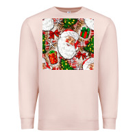 Pale Pink Christmas Santa Claus and gift box Premium Sweatshirt - NancyCooperArtShop