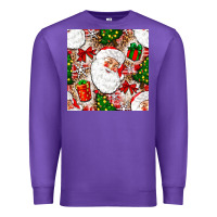 Purple Christmas Santa Claus and gift box Premium Sweatshirt - NancyCooperArtShop