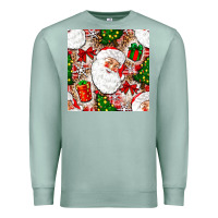 Seafoam Christmas Santa Claus and gift box Premium Sweatshirt - NancyCooperArtShop