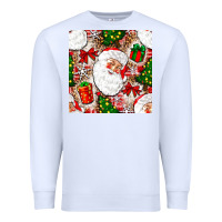 White Christmas Santa Claus and gift box Premium Sweatshirt - NancyCooperArtShop