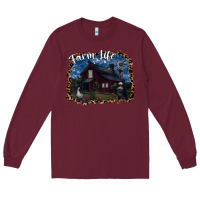 Burgundy farm life2 Long Sleeve Tee - SublimationCraftShop