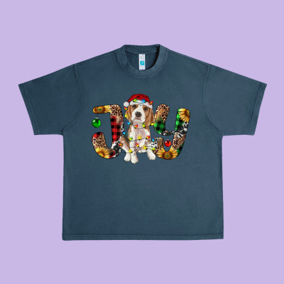Beagle Christmas Joy Urban Heavy Tee Designed By Ranaportraitstore