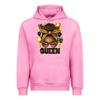 Fuchsia Pink birthday queen afro messy bun Urban Hoodie - Artiststas