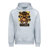 Heather Grey birthday queen afro messy bun Urban Hoodie - Artiststas