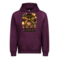 Mauve Wine birthday queen afro messy bun Urban Hoodie - Artiststas