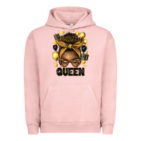 Pigment Salmon birthday queen afro messy bun Urban Hoodie - Artiststas