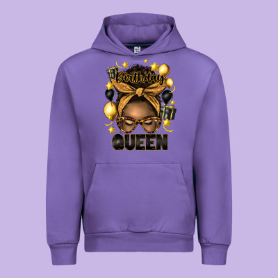 Birthday Queen Afro Messy Bun Urban Hoodie Designed By Artiststas