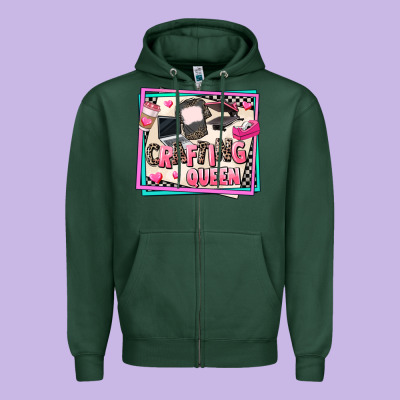 Crafting Queen Zipper Hoodie Designed By Adodesignshop