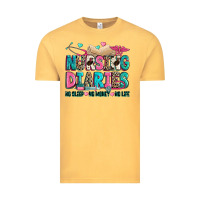 Vintage Mustard nursing diaries no sleep no money no life Vintage Tee - Zillion Design Studio