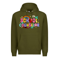Army Green school counselor Premium Hoodie - MaliasSmallBusiness