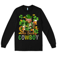 Black One lucky cowboy with st. patricks elf Long Sleeve Tee - Neo Western