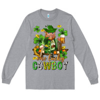 Heather Grey One lucky cowboy with st. patricks elf Long Sleeve Tee - Neo Western