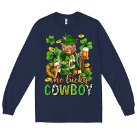 Navy One lucky cowboy with st. patricks elf Long Sleeve Tee - Neo Western