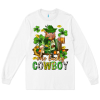White One lucky cowboy with st. patricks elf Long Sleeve Tee - Neo Western