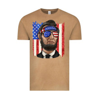 Vintage Camel American flag with lincoln Vintage Tee - texasbilliewilder