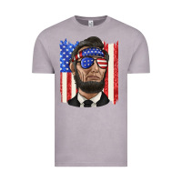 Vintage Zinc American flag with lincoln Vintage Tee - texasbilliewilder