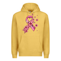Antique Gold pink cancer ribbon Premium Hoodie - AdoDesignShop