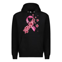 Black pink cancer ribbon Premium Hoodie - AdoDesignShop