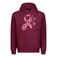 Burgundy pink cancer ribbon Premium Hoodie - AdoDesignShop