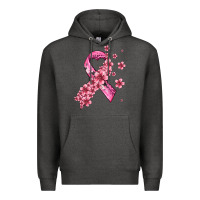 Charcoal Heather pink cancer ribbon Premium Hoodie - AdoDesignShop
