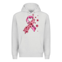 Dove Grey pink cancer ribbon Premium Hoodie - AdoDesignShop