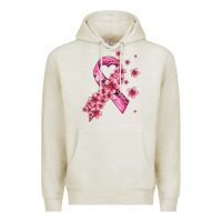 Oatmeal Heather pink cancer ribbon Premium Hoodie - AdoDesignShop
